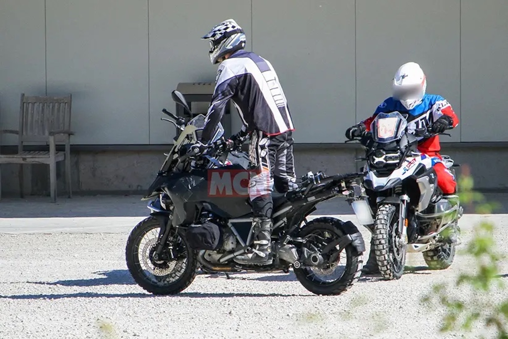 A view of BMW's new concept of adjustable air deflectors, which will be spring-loaded to better protect the rider