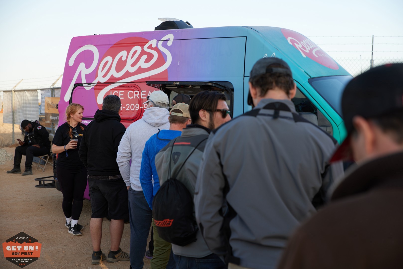 People lined up outside ice cream truck during GET ON! Adv Fest 2022