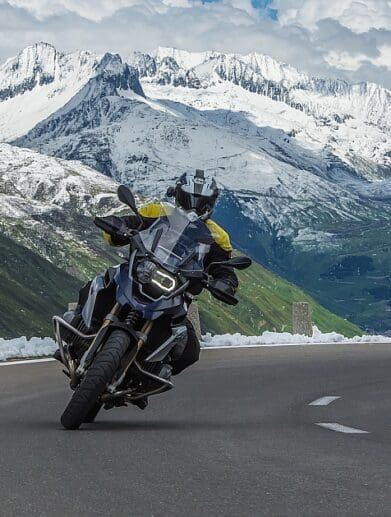 A view of motorcycle riders enjoying nice weather on the road