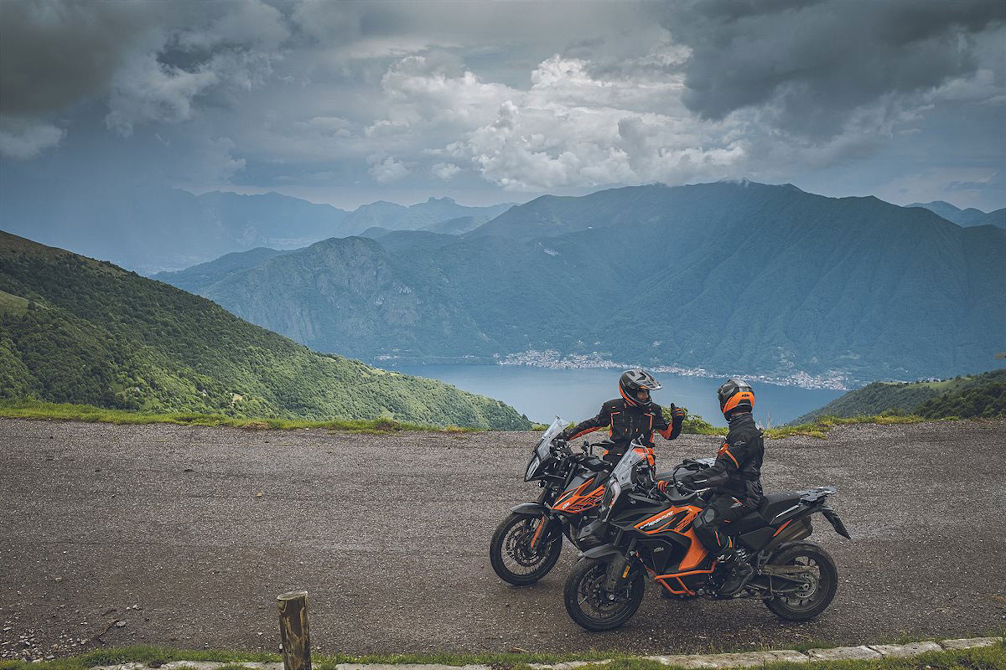 A view of KTM ADVENTURE-inclined motorcycle in the bid for a 1,000km challenge in the 2022 KTM World Adventure Week