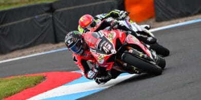 Ducati's machines on the Knockhill Racing Circuit