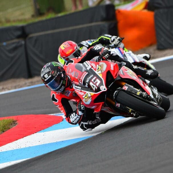 Ducati's machines on the Knockhill Racing Circuit