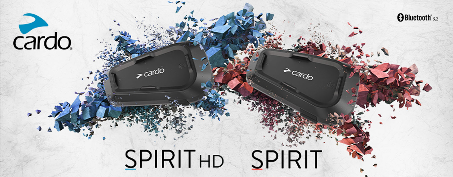 The Cardo Spirit and Spirit HD. Photo courtesy of Bike Review. 