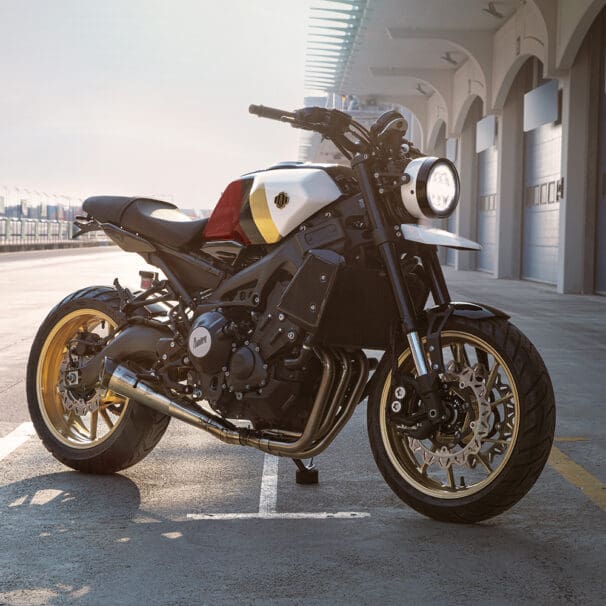 A Yamaha XSR900 in the bid to bring awareness of an upcoming A2-compliant variant for Q4 of this year.