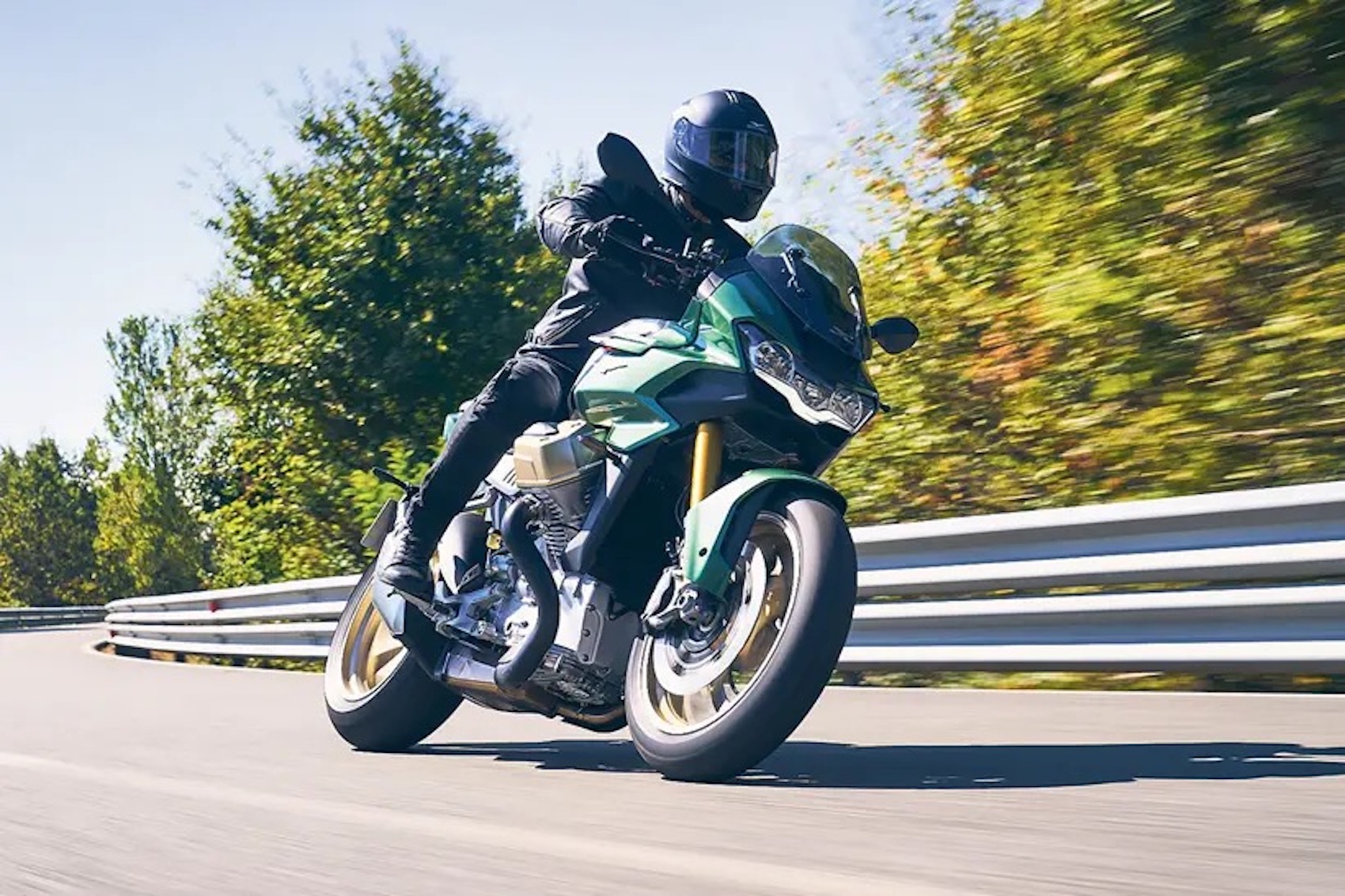 A view of BMW's new concept of adjustable air deflectors, which will be spring-loaded to better protect the rider