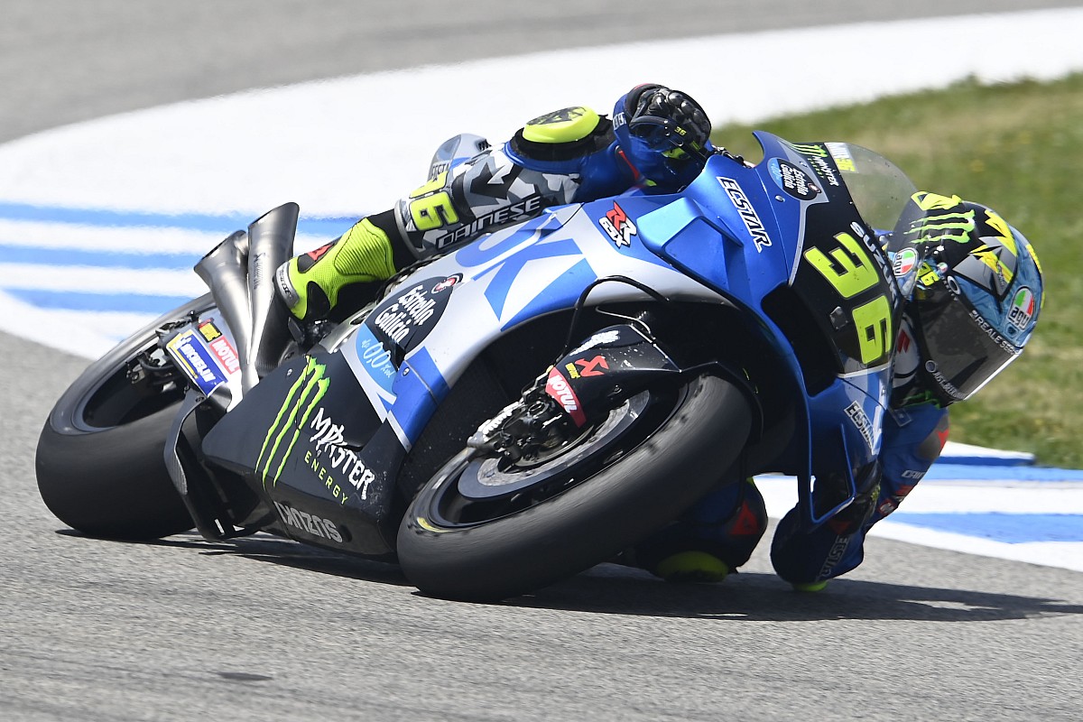 A view of Suzuki supersport machines decked out for the MotoGP track - machines that will soon e defunct with Suzuki's decision to temporarily suspend their acticitive on the circuit in a purported to save funds