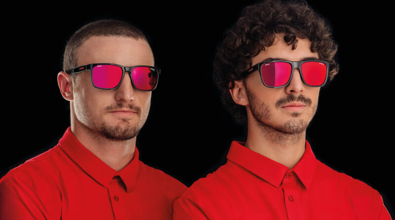 A view of the eyewear collection created in collaboration with Carrera and Ducati.