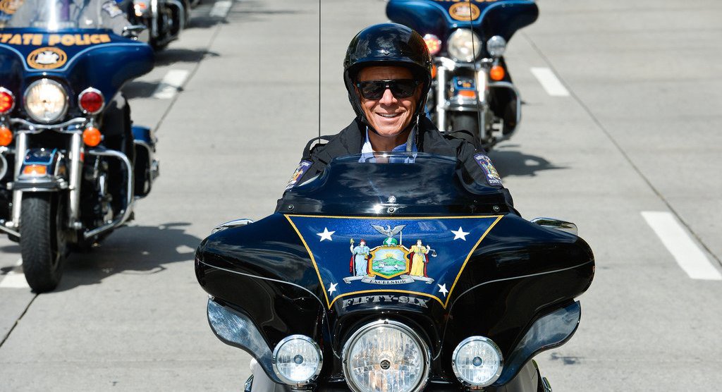 A view of President Biden in affiliation with a handful of motorcycles