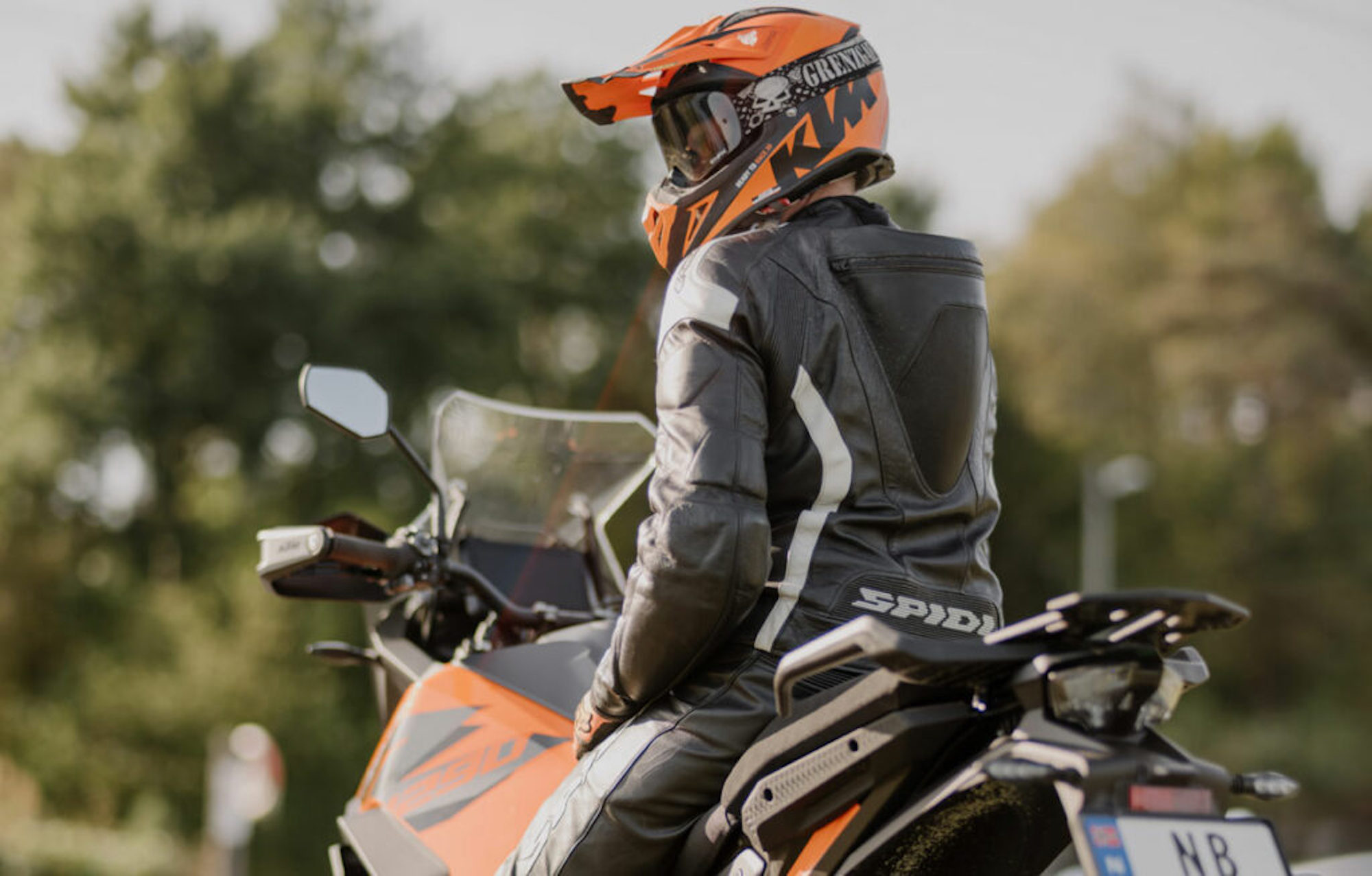 A view of KTM ADVENTURE-inclined motorcycle in the bid for a 1,000km challenge in the 2022 KTM World Adventure Week