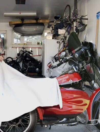 A view of President Biden in affiliation with a handful of motorcycles