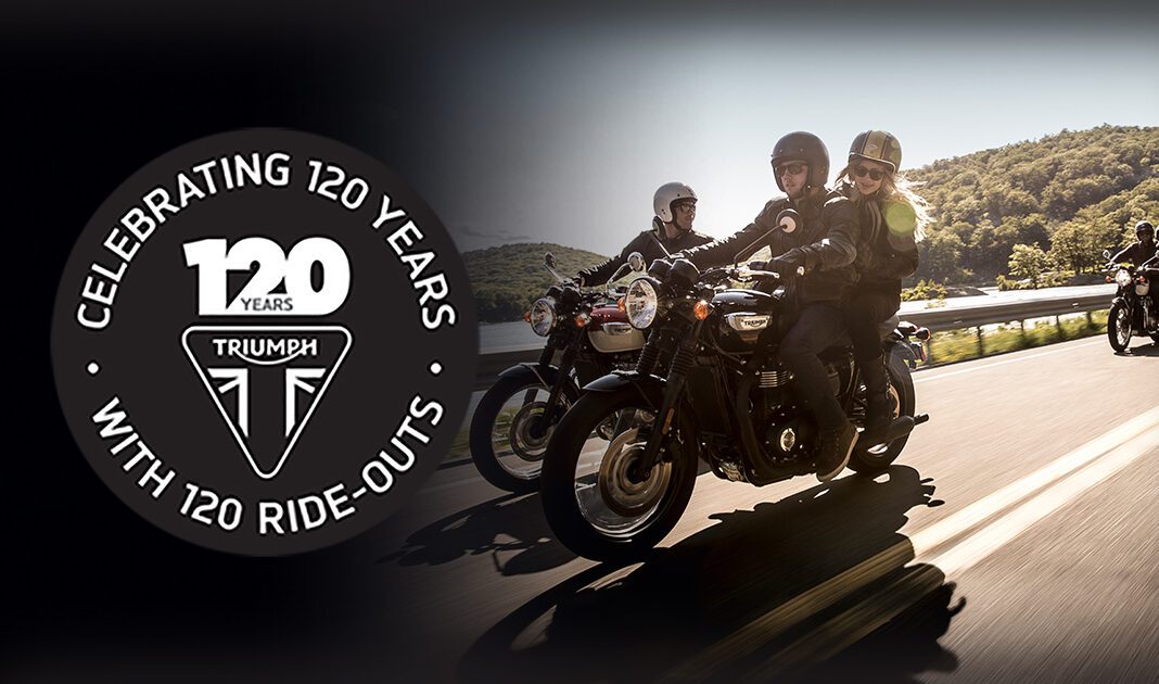 A view of Triumph machines in the celebration of Triumph's 120th