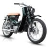 A view of the Honda Cub that was tricked out and refreshed by iconic custom bike shop Deus Customs