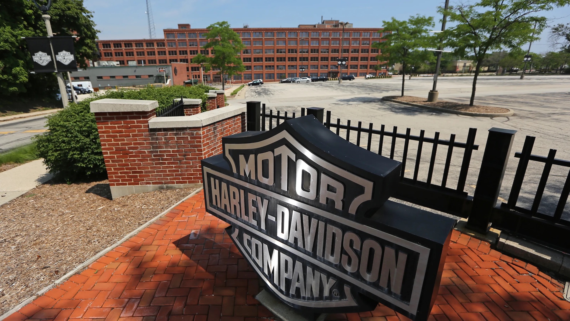 A Harley-Davidson brand sign