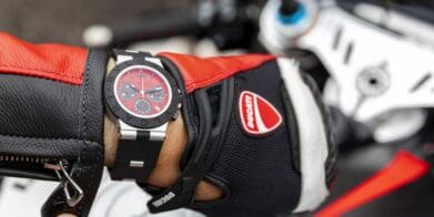A view of the Ducati X Bulgari Special Edition Chronograph, currently available on Bulgari's website