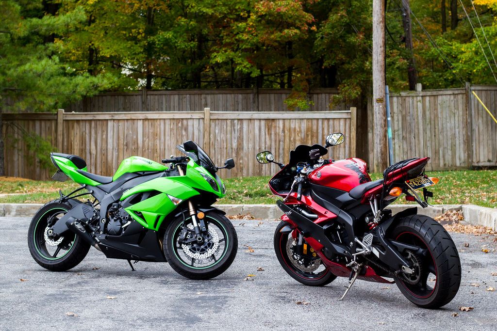 A view of Yamaha's R6 and Kawasaki's ZX-6R