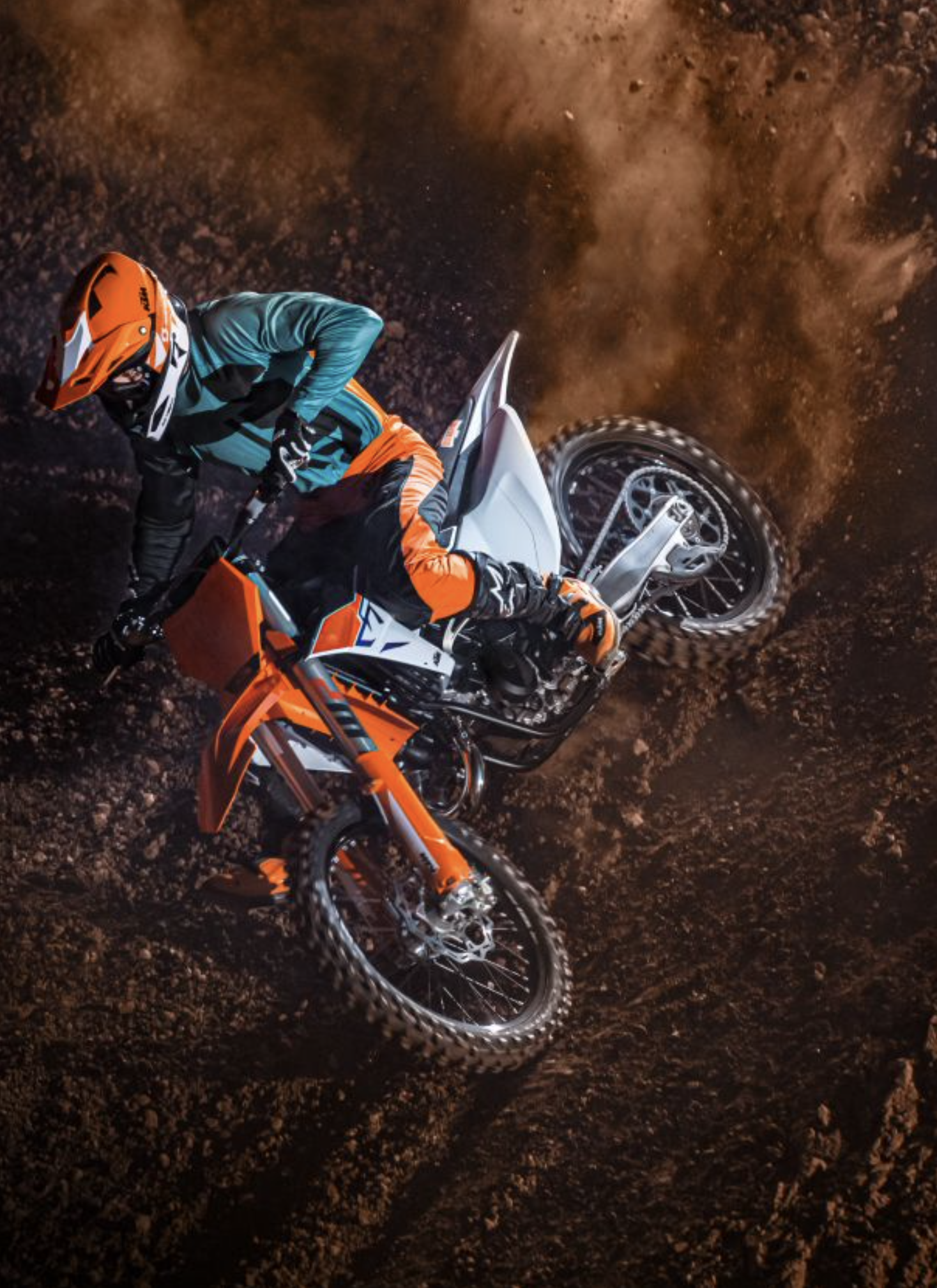 A view of the new four stroke SX bikes from KTM's 2023 range