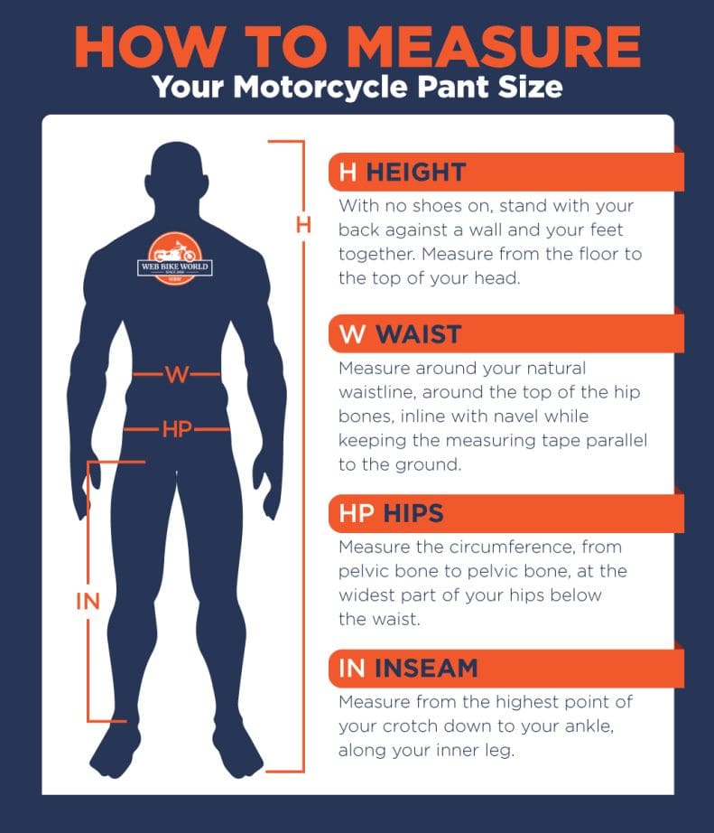 motorcycle riding pants measurement guide