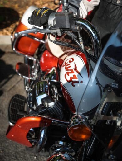 A view of the moto Guzzi days which are now back in full swing in Mandello