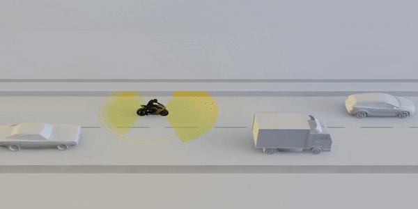 a render of CoPilot - the tech that will purportedly provide long-range safety radar to Damon's motorcycles. Media sourced from Damon's website.