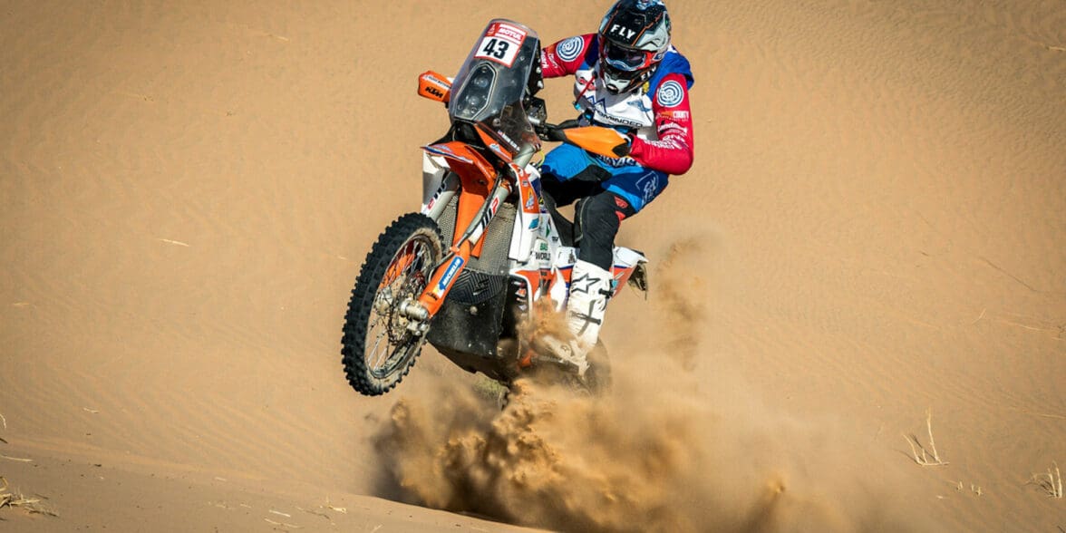 KTM's 2023 iteration of their 450 Rally Replica. Media sourced from KTM's press release.