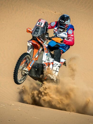 KTM's 2023 iteration of their 450 Rally Replica. Media sourced from KTM's press release.