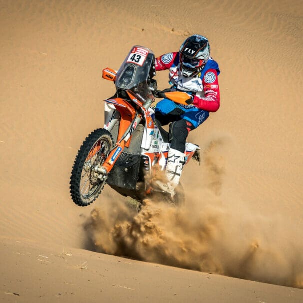 KTM's 2023 iteration of their 450 Rally Replica. Media sourced from KTM's press release.