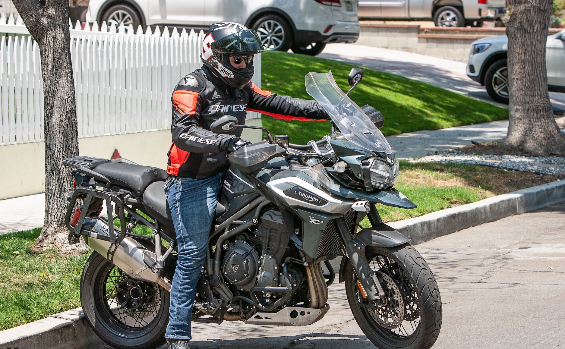 A male motorcyclist taking a break. Photo courtesy of MCN. 