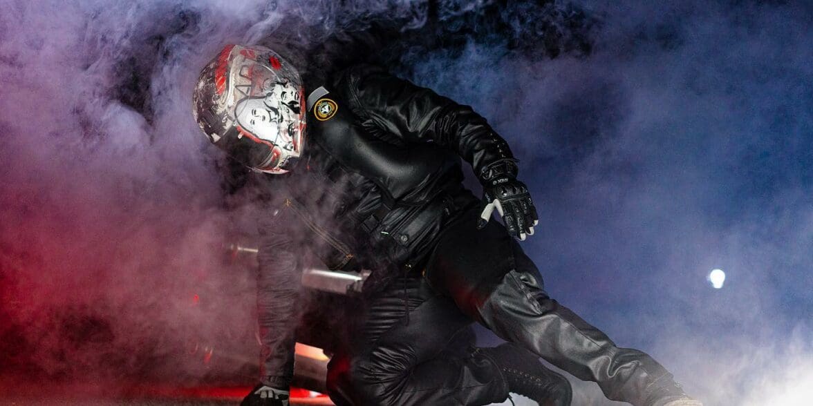 Mo'cycle's Airbag Outfit in full force. Photo courtesy of Mo'cycle's social media page.