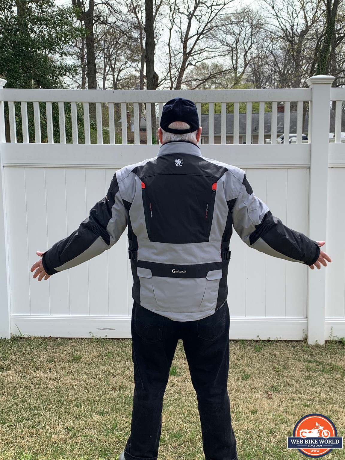 Rear view of the Gryphon Moto Frontier Jacket