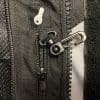 Closeup of zipper pocket and key clip