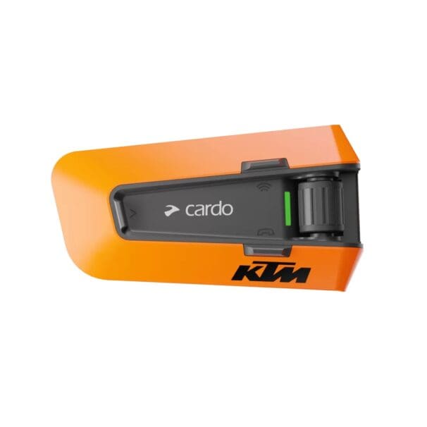 Cardo's new Packtalk Edge - the KTM Packtalk Edge, created in collaboration with KTM. Photo courtesy of MotointercoM.