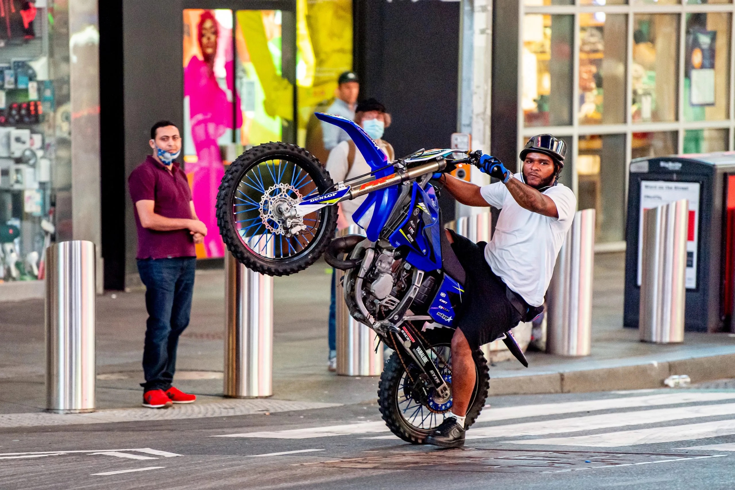 A motorcyclist riding down New York streets. Photo credited to MotorBiscuit.