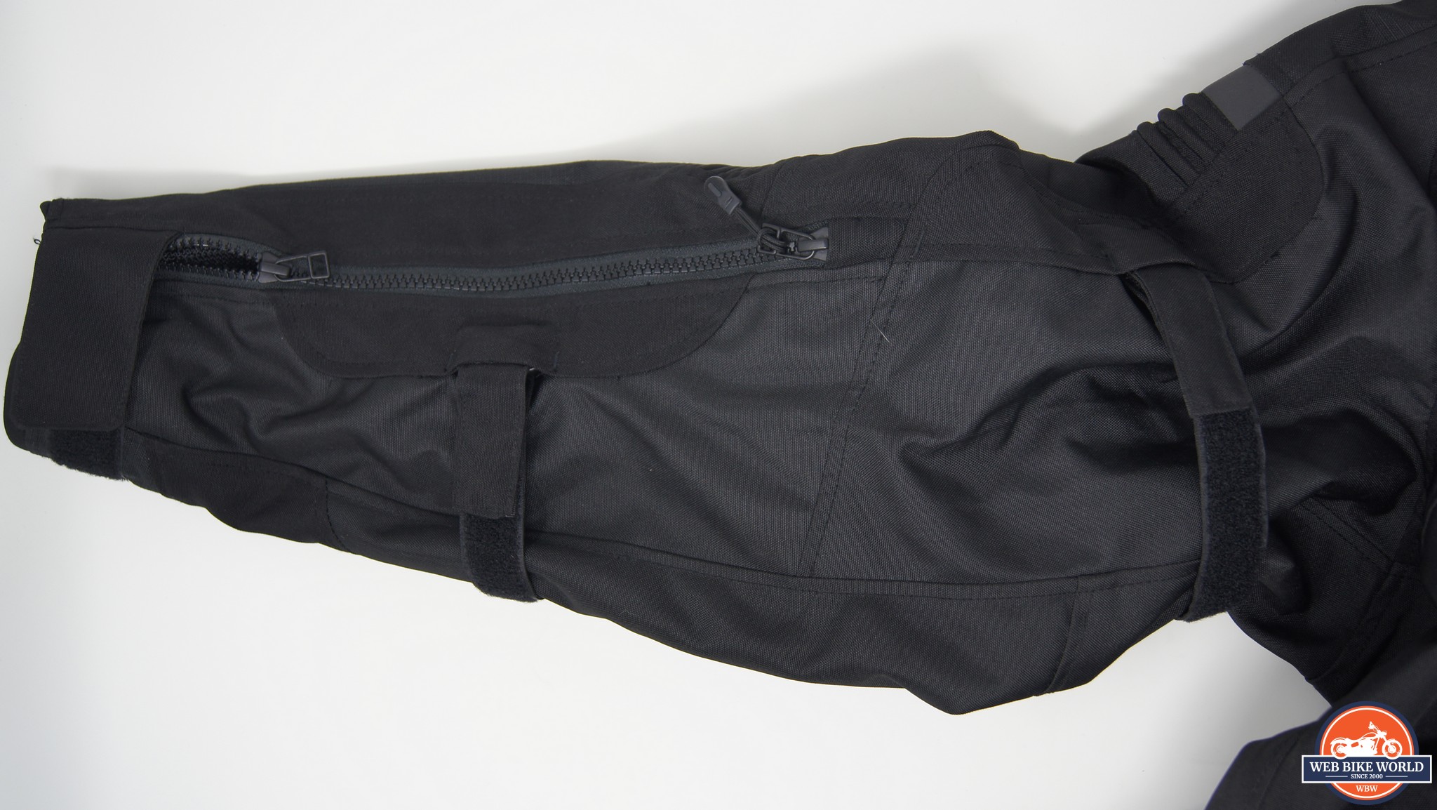 Closeup of the right sleeve on the Richa Brutus GTX Jacket