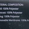 Tag explaining material composition for Richa Brutus GTX Pants