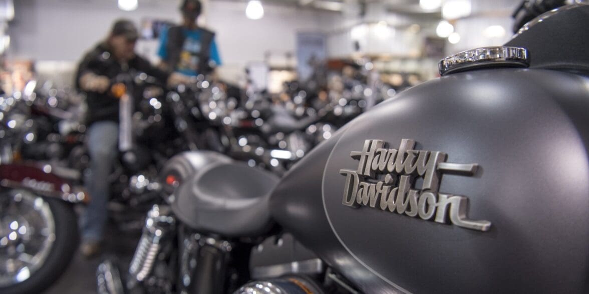 A side view of the tank of a Harley bike. Photo courtesy of Fortune.
