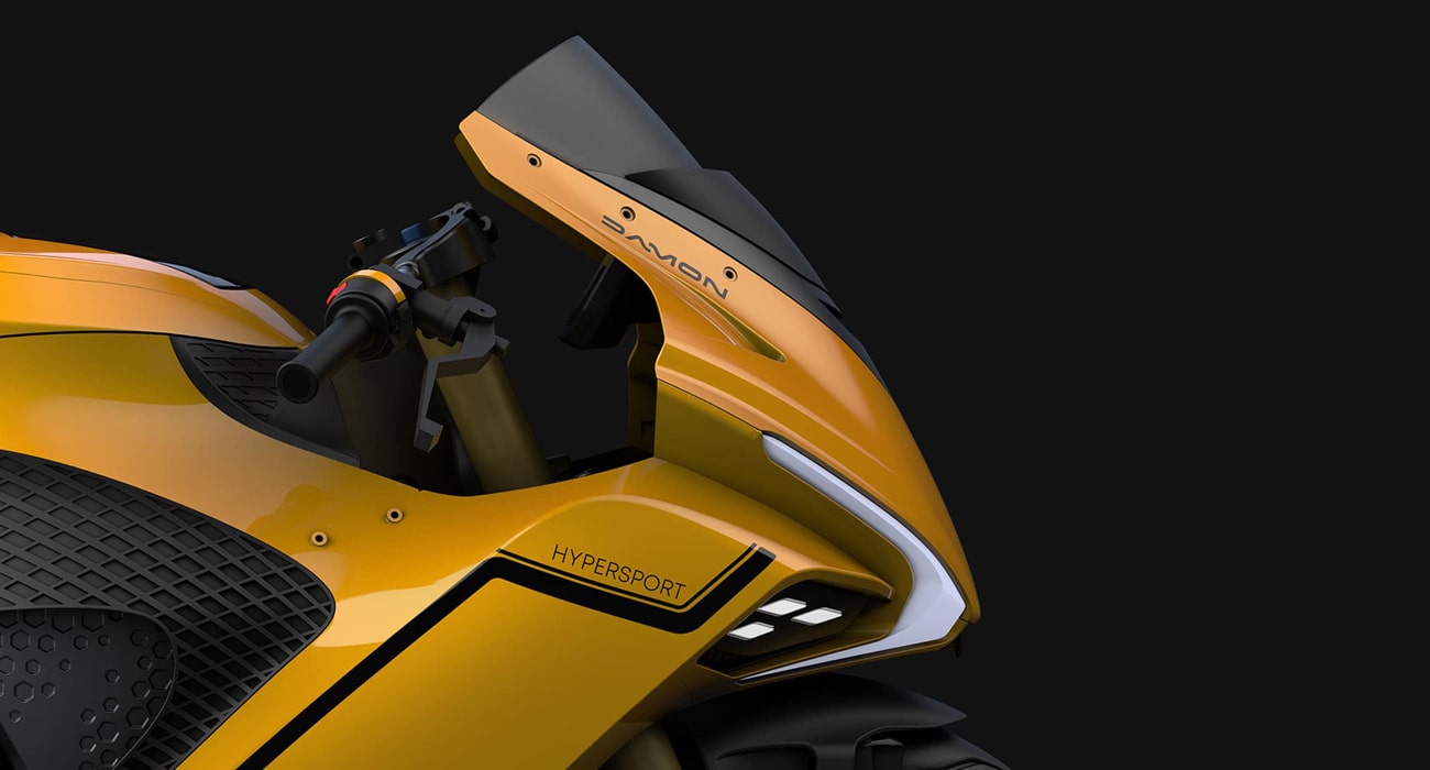 The Hypersport - an electric motorcycle currently available on Pre-Order from Damon Motors. Media courtesy of Damon's website. 