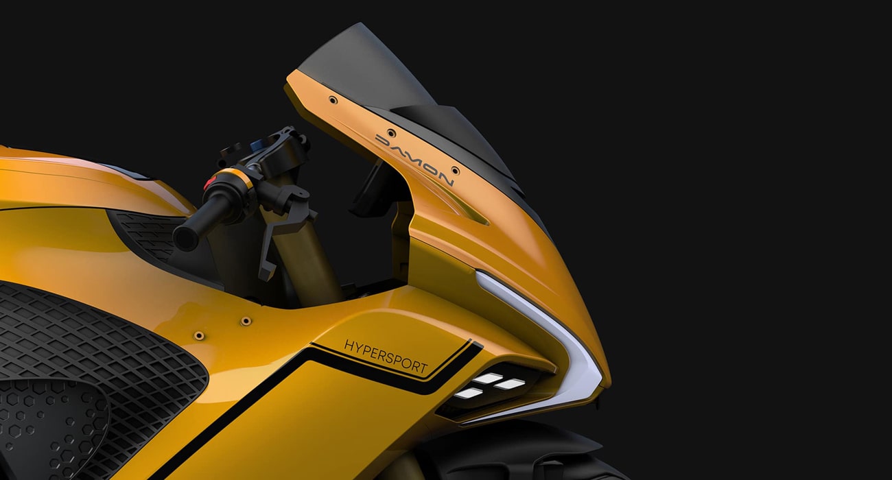 The Hypersport - an electric motorcycle currently available on Pre-Order from Damon Motors. Media courtesy of Damon's website.