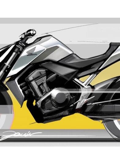 A view of the Honda Hornet design sketches. Photo courtesy of MCN.