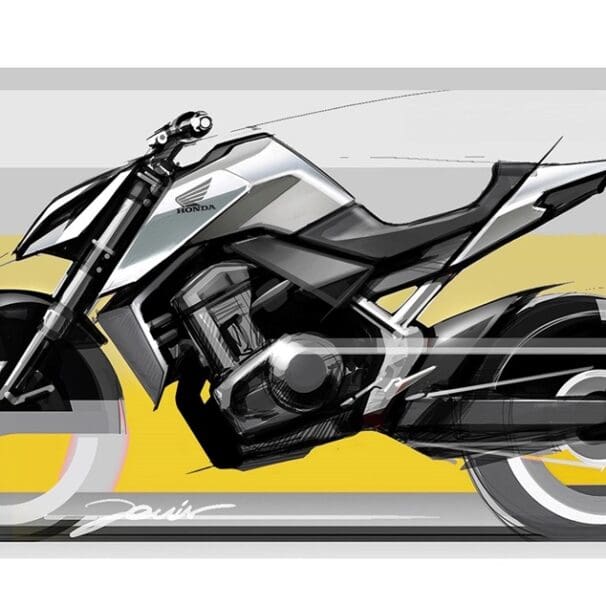 A view of the Honda Hornet design sketches. Photo courtesy of MCN.