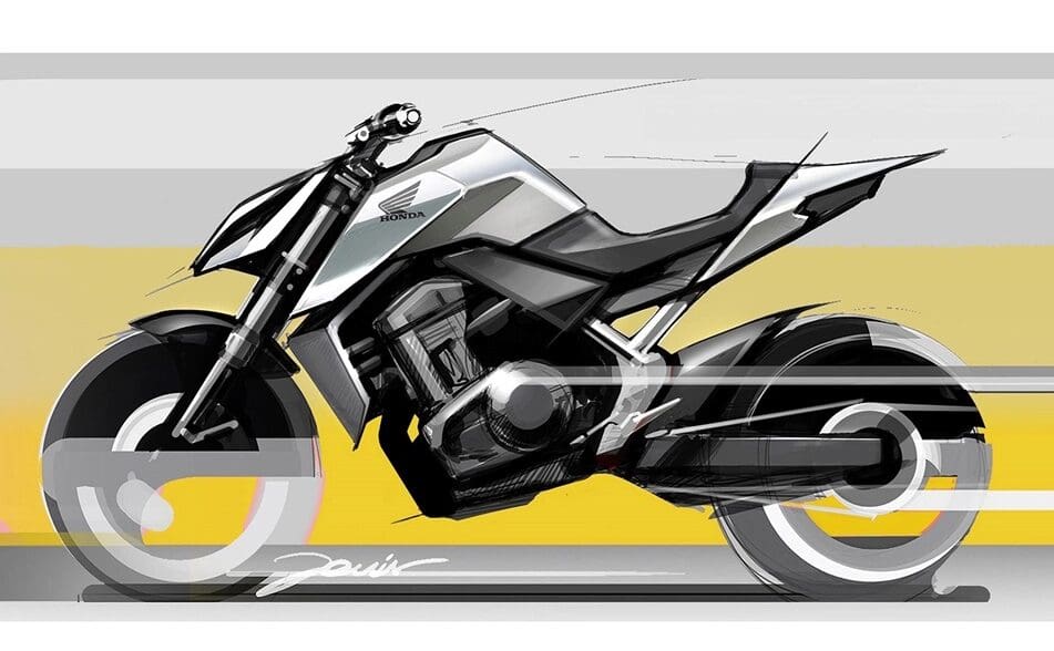 A view of the Honda Hornet design sketches. Photo courtesy of MCN.