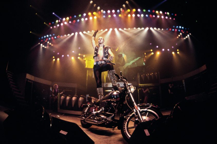 Judas Priest with Rob Halford's Motorcycle in concert