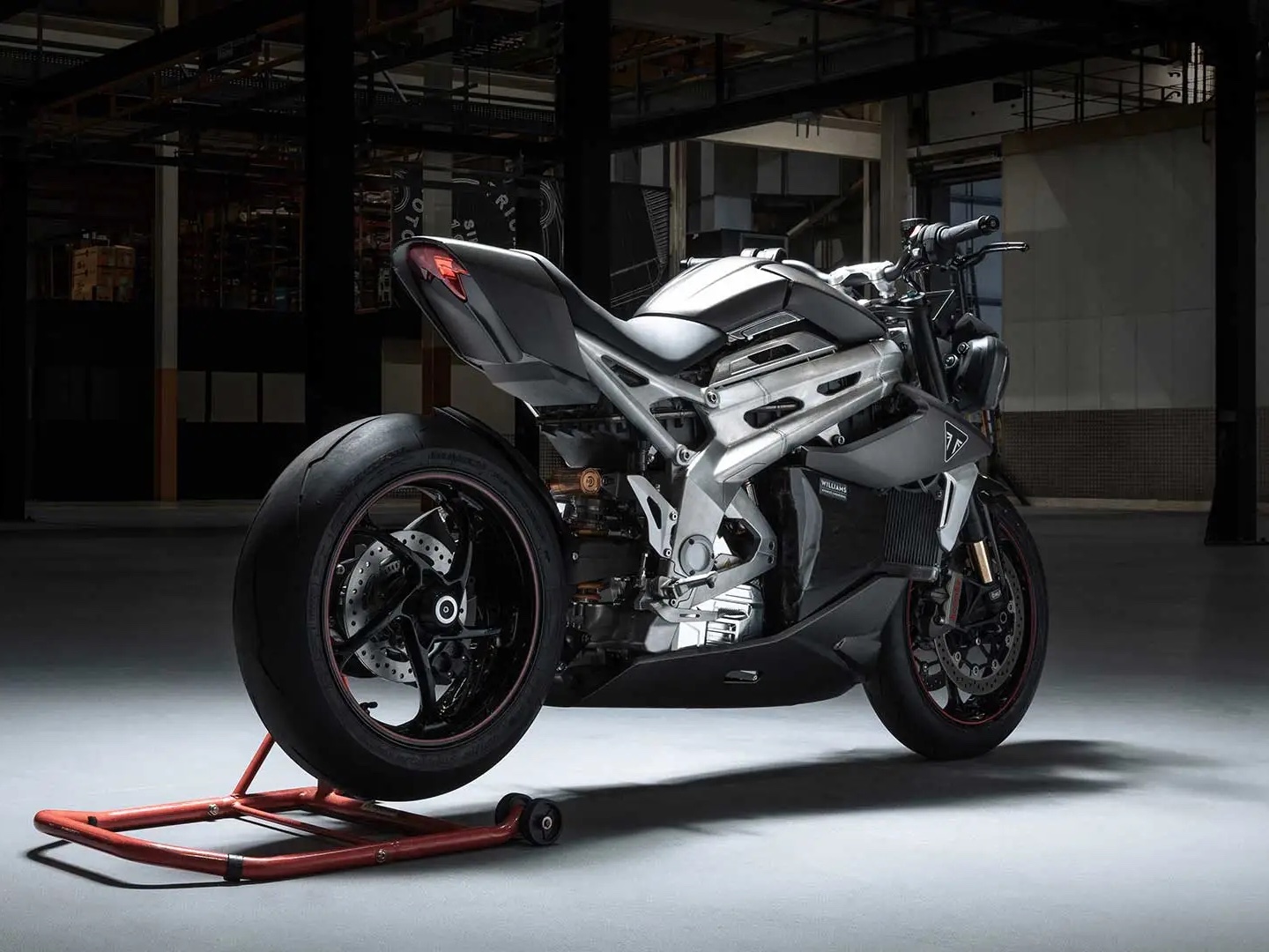 A view of Triumph's new TE-1 electric prototype, which will be further revealed July 12th.