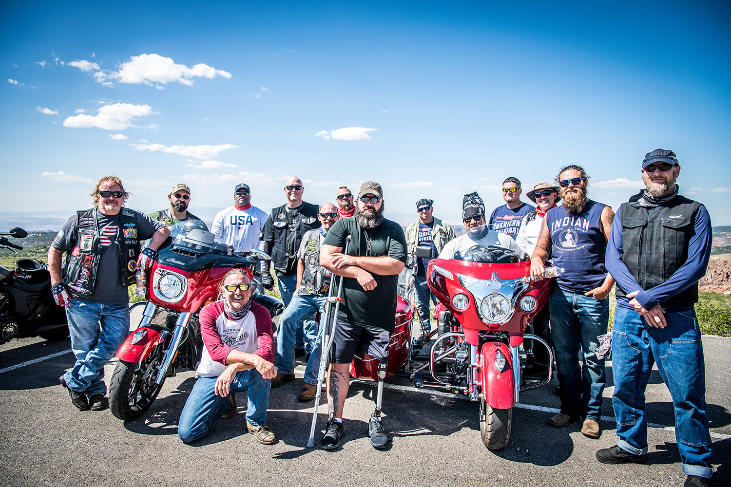 Indian Motorcycles and the Veterans Charity Ride Therapy Program for 2022. Photo courtesy of Rider Magazine. 