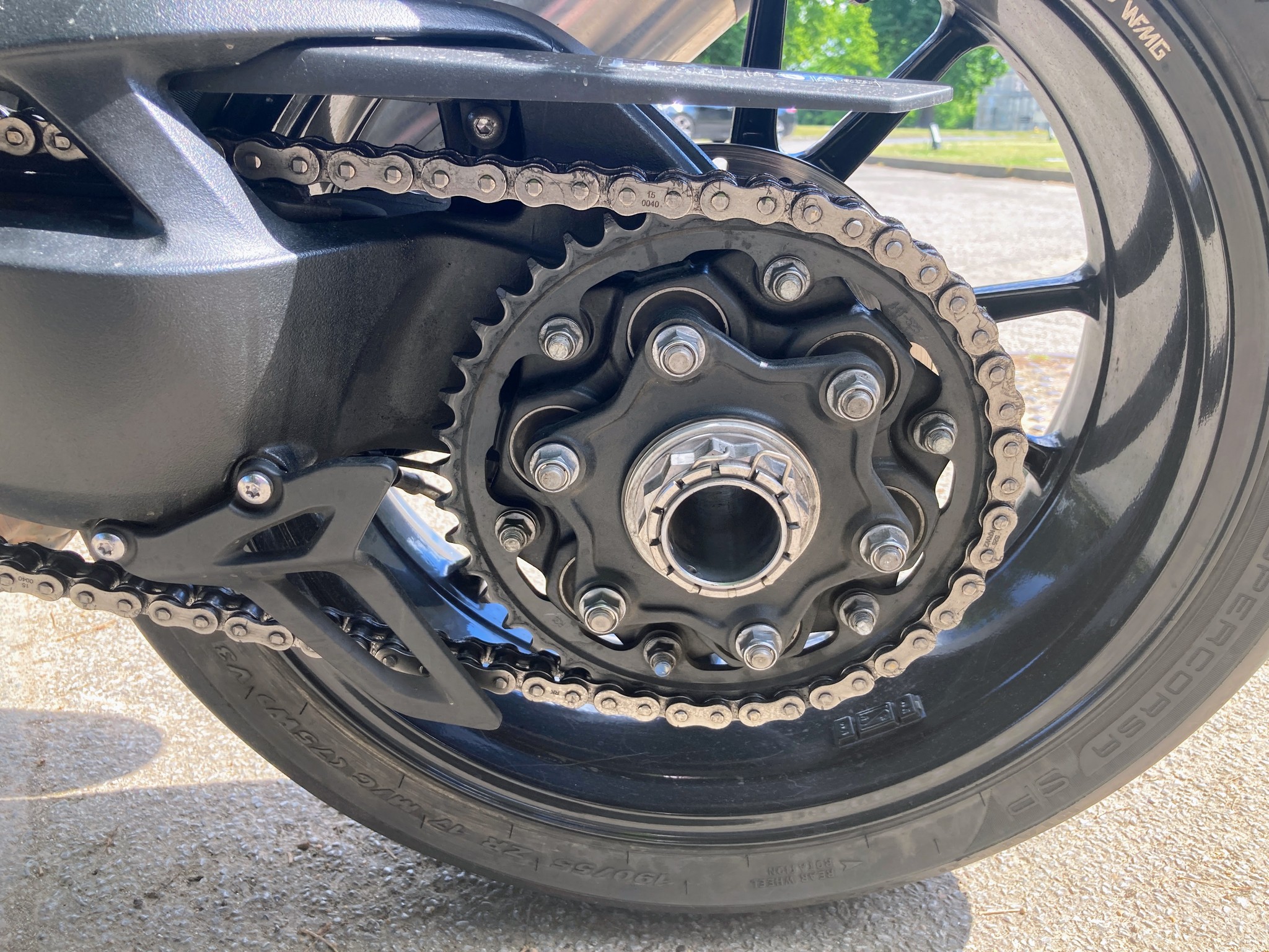 Triumph Speed Triple RR rear chain and sprocket