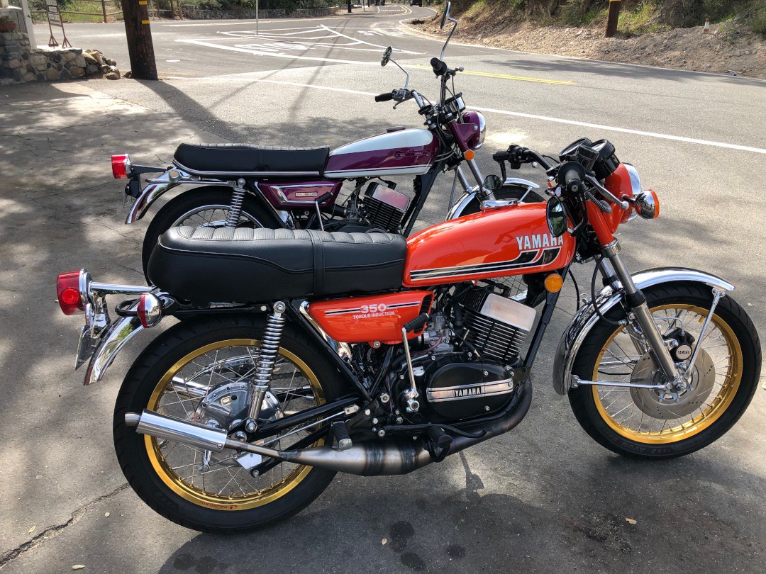 Two early 1970s Yamaha RD350 Motorcycles