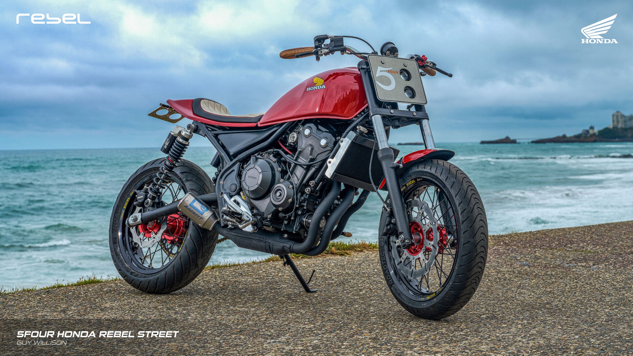 '5Four Honda Rebel Street' a part of Europe's Best Customized Honda Rebel Competition. Media sourced from Honda Customs EU.