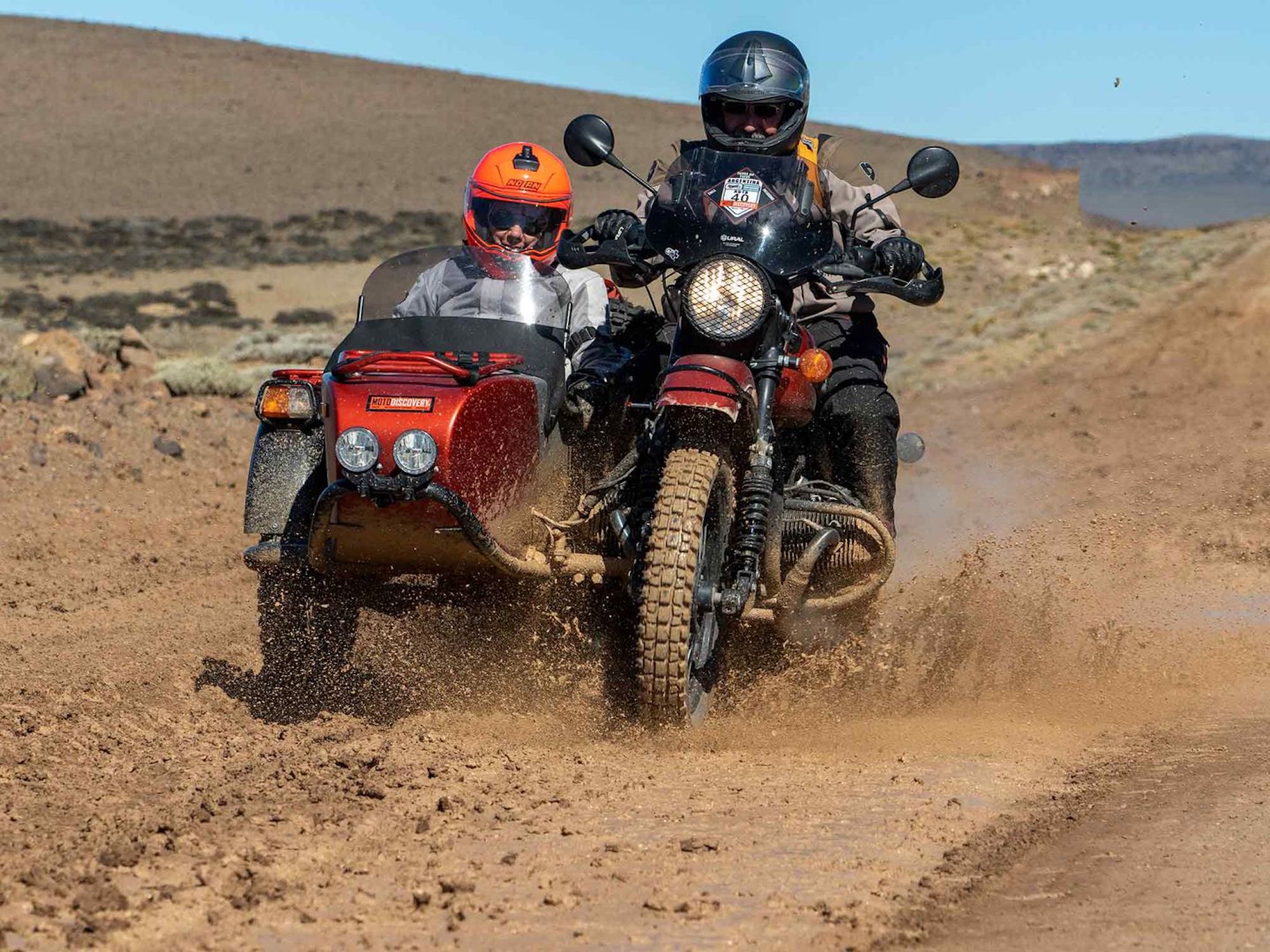 A Ural sidecar motorcycle set against a beautiful background. Media sourced from CycleWorld, via Ural.