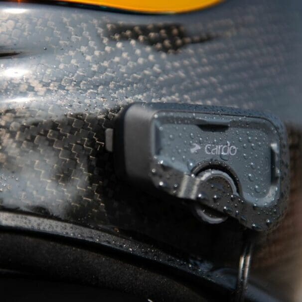 A view of a Cardo system in use by a rider. Photo courtesy of DTN.