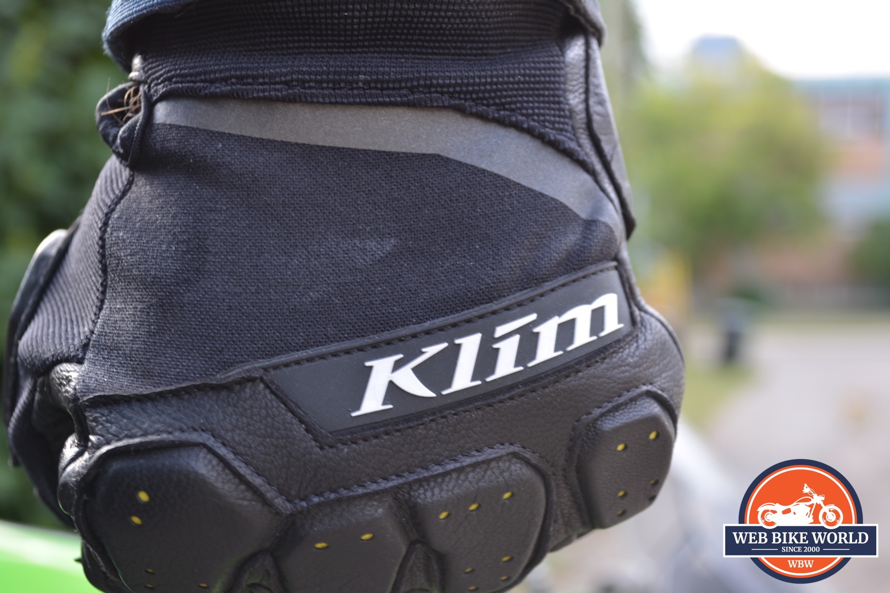 KLIM Poron XRD showing in the knuckles of the KLIM Dakar Pro gloves
