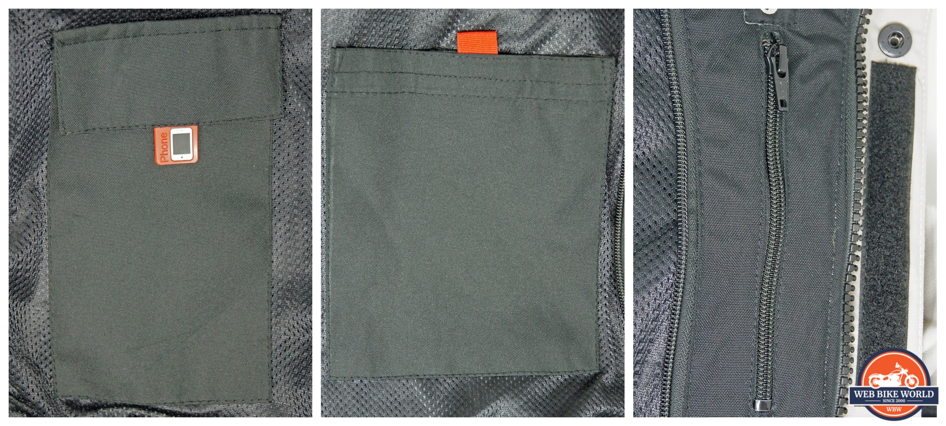 Interior pockets in Gryphon Moto Blue Ridge Jacket